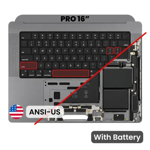Top Case with Battery and Keyboard (ANSI US) For MacBook Pro 16" A2991 (2023) (Genuine OEM) (Space Gray)