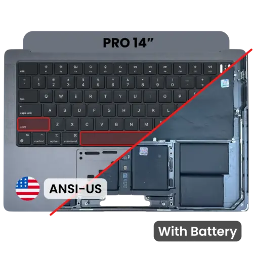 Top Case with Battery and Keyboard (ANSI US) For MacBook Pro 14" A3112 (2024) (Genuine OEM) (Space Black)