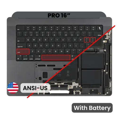 Top Case with Battery and Keyboard (ANSI US) For MacBook Pro 16" A3403 (2024) (Genuine OEM) (Space Black)