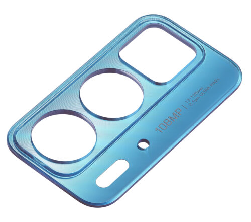 Support d'objectif pour caméra arrière pour Motorola Edge 20 Pro (XT2153-1 / 2021) (cuir végan bleu) – Image 5