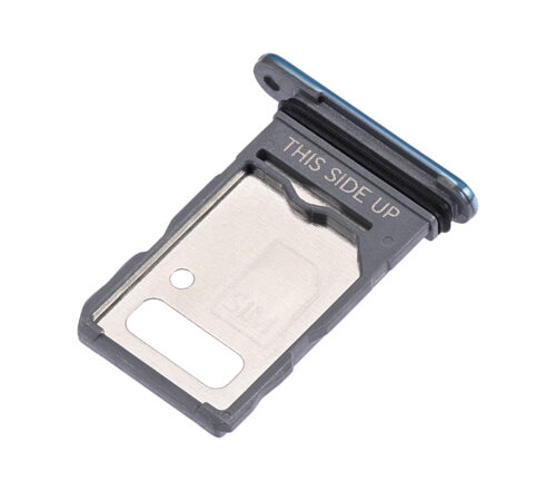 Single Sim Card Tray For Motorola Edge 20 Pro (XT2153-1 / 2021) (Blue Vegan Leather) – Image 5