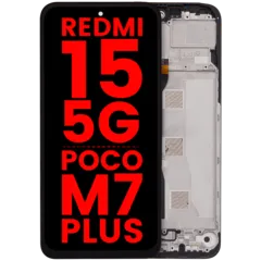 Écran LCD complet avec cadre pour Xiaomi Redmi 15 5G / Poco M7 Plus (compatible qualité supérieure) (toutes couleurs)