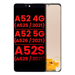 Bloc écran OLED sans cadre pour Samsung Galaxy A52 4G (A525 / 2021) / A52 5G (A526 / 2021) / A52S 5G (A528 / 2021) (6.36") (compatible qualité supérieure) (toutes couleurs)