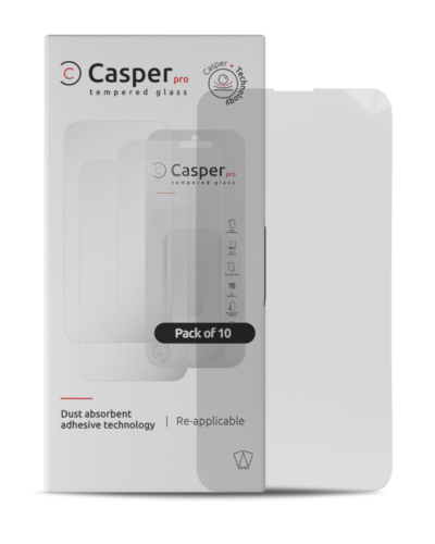 Casper Pro Tempered Glass For iPhone 15 Plus / 16 Plus (10 Pack) (Clear) – Image 2
