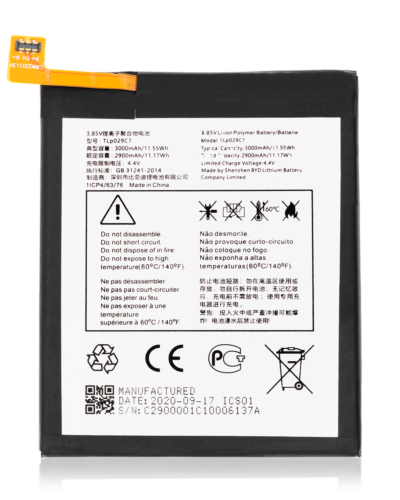 Batterie de remplacement pour T-Mobile Revvl / Alcatel A30 Fierce (5049 / 2017) / TCL 30 LE (TLp029C1) – Image 6