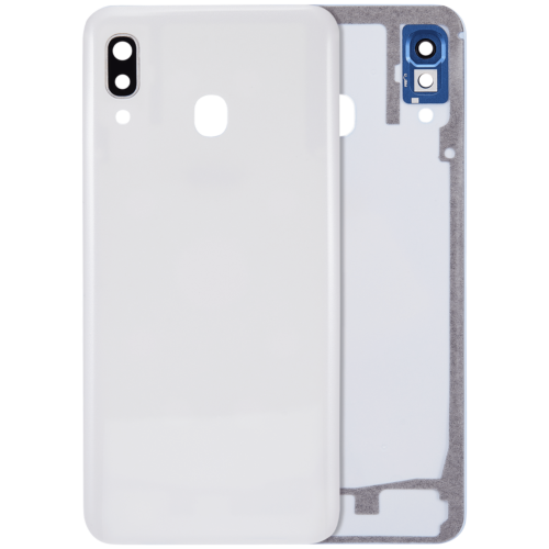 Back Cover Glass With Camera Lens For Samsung Galaxy A30 (A305 / 2019) (Aftermarket Plus) (White)