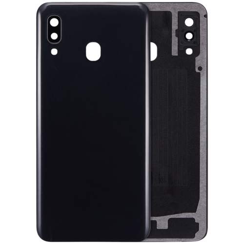 Back Cover Glass With Camera Lens For Samsung Galaxy A30 (A305 / 2019) (Aftermarket Plus) (Black)