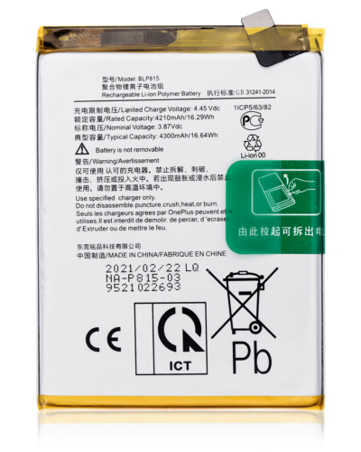 Batterie de remplacement pour OnePlus Nord N10 5G (BLP815) – Image 6