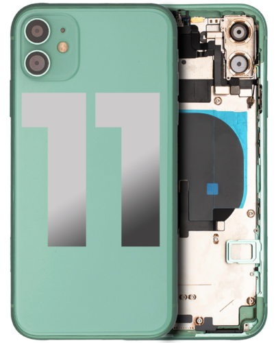Back Housing W/ Small Components Pre-Installed For iPhone 11 (Used OEM Pull: Grade B) (Green)