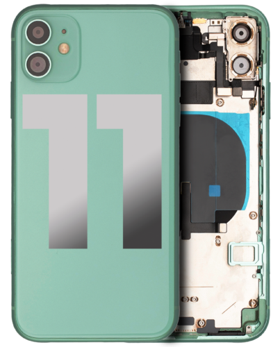 Back Housing W/ Small Components Pre-Installed For iPhone 11 (Used OEM Pull: Grade C) (Green) – Image 8