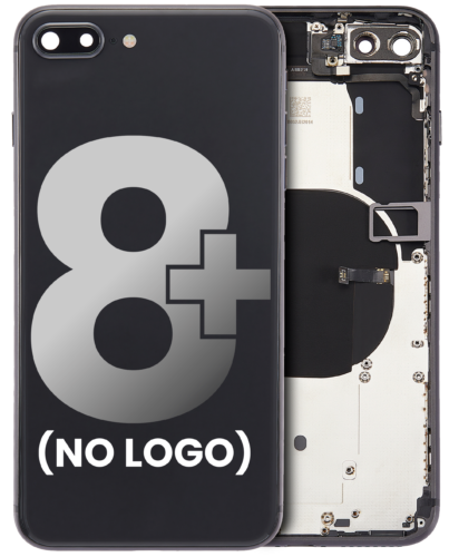 Coque arrière avec petits composants préinstallés pour iPhone 8 Plus (sans logo) (compatible Plus) (gris sidéral)