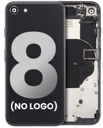 Coque arrière avec petits composants préinstallés pour iPhone 8 (sans logo) (Adaptable Plus) (Gris sidéral)