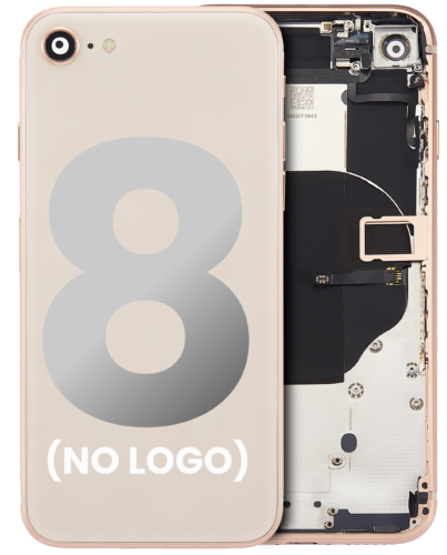 Coque arrière avec petits composants préinstallés pour iPhone 8 (sans logo) (Pièce de rechange Plus) (Or)