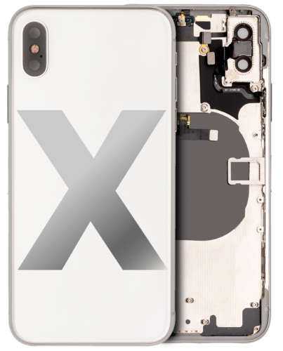 Back Housing W/ Small Components Pre-Installed For iPhone X (Used OEM Pull: Grade C) (Silver)