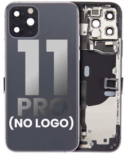 Coque arrière avec petits composants préinstallés pour iPhone 11 Pro (sans logo) (Adaptable) (Gris sidéral)