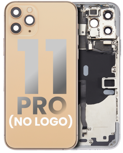 Coque arrière avec petits composants préinstallés pour iPhone 11 Pro (sans logo) (Pièce de rechange Plus) (Or)