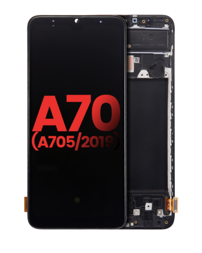 Bloc écran OLED avec cadre pour Samsung Galaxy A70 (A705 / 2019) (6.33") (compatible qualité supérieure) (toutes couleurs)