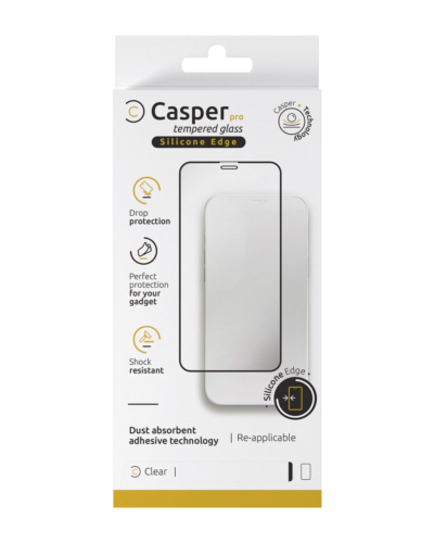 Casper Pro Silicone Tempered Glass For iPhone 15 Pro (Retail Pack) (Clear) – Image 4