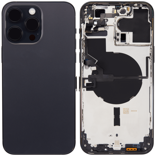 Coque arrière avec petites pièces pour iPhone 14 Pro Max (version UE/globale) (pièce de rechange Plus) (noir sidéral) – Image 2