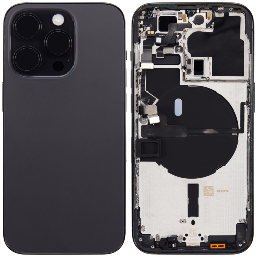 Coque arrière avec petites pièces pour iPhone 14 Pro (version UE/globale) (pièce de rechange Plus) (noir sidéral) – Image 2