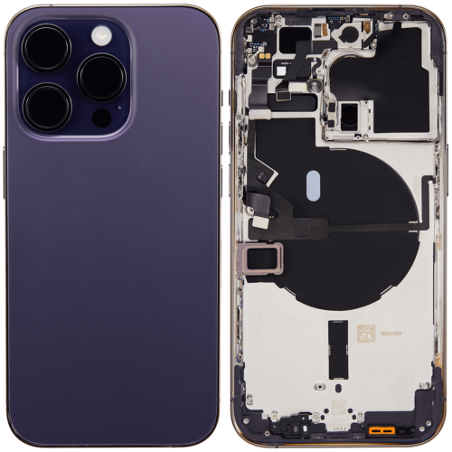 Coque arrière avec petites pièces pour iPhone 14 Pro (version UE/globale) (compatible qualité supérieure) (violet foncé) – Image 2