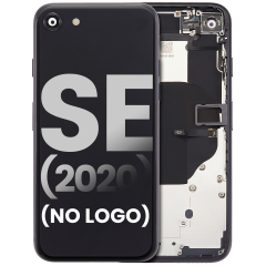 Back châssis W/ Small Components pré-installé pour iPhone SE (2020) (No Logo) (compatible qualité supérieure) (noir)