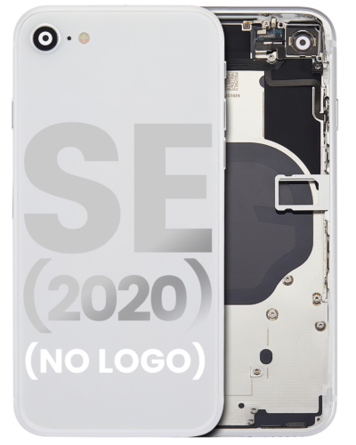 Coque arrière avec petits composants préinstallés pour iPhone SE (2020) (sans logo) (Adaptateur Plus) (Blanc)