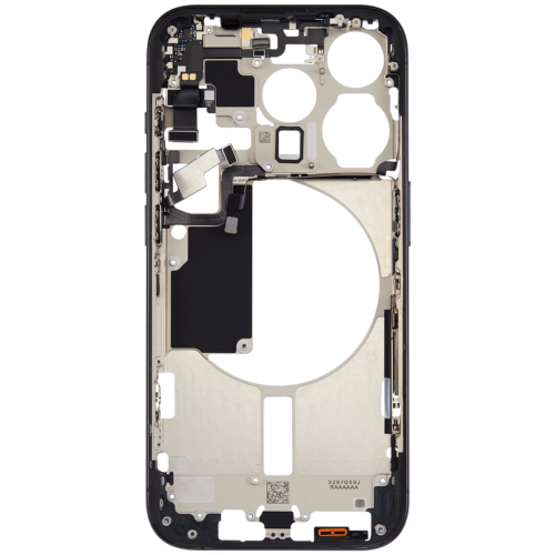 Boîtier intermédiaire avec petites pièces pour iPhone 15 Pro (version US) (Pièce d'origine d'occasion: Grade A) (Bleu titane) – Image 4