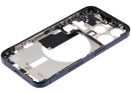Boîtier intermédiaire avec petites pièces pour iPhone 15 Pro (version US) (Pièce d'origine d'occasion: Grade A) (Bleu titane) – Image 6