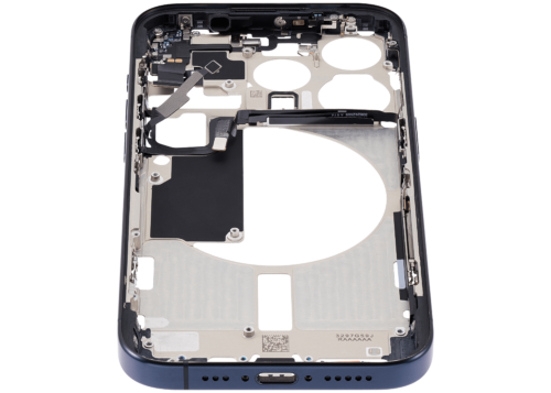 Boîtier intermédiaire avec petites pièces pour iPhone 15 Pro (version US) (Pièce d'origine d'occasion: Grade A) (Bleu titane) – Image 7