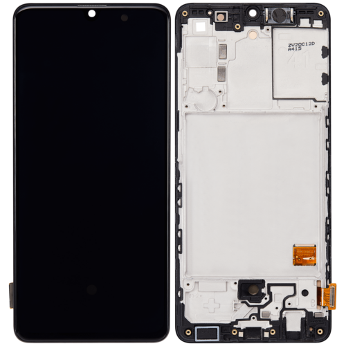 Écran OLED avec cadre pour Samsung Galaxy A41 (A415 / 2020) (Remis à neuf) (Noir Prism Crush) – Image 2