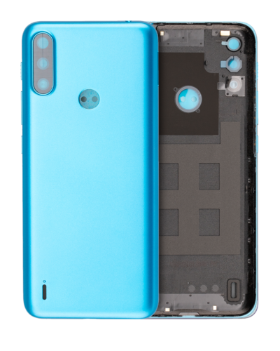 Coque arrière en verre pour Motorola Moto E7 Power (XT2097-6 / 2021) (Bleu Tahiti)