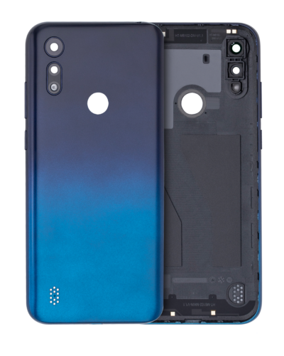 Coque arrière en verre pour Motorola Moto E6S (XT2053 / 2020) (Bleu Paon)