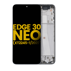 Bloc écran OLED avec cadre pour Motorola Edge 30 Neo (XT2245-1 / 2022) (reconditionné) (Black Onyx)