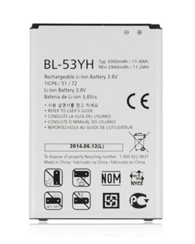 Replacement Battery For LG G3 (BL-53YH) (Genuine OEM)
