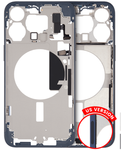 Mid-cadre châssis W/ Small Parts pour iPhone 15 Pro Max (US Version) (Used OEM Pull: Grade A) (Blue Titanium) – Image 2