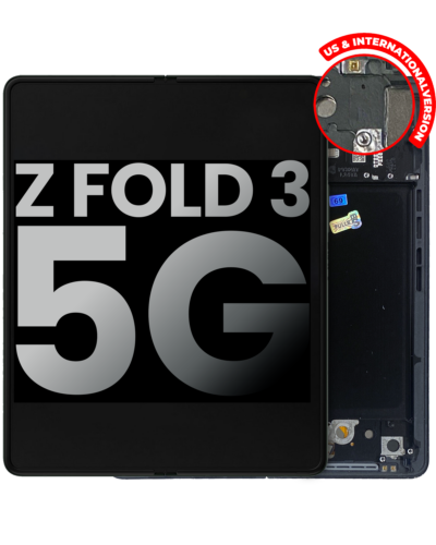 Écran OLED interne avec cadre pour Samsung Galaxy Z Fold 3 5G (États-Unis et international) (Pièce d'origine d'occasion : Grade A) (Noir fantôme) – Image 4
