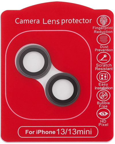 Casper Camera Lens Protector For iPhone 13 / 13 Mini (Black) (Clear) – Image 2