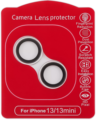 Protection d'objectif Casper pour iPhone 13 / 13 Mini (Argent) (Transparent) – Image 2
