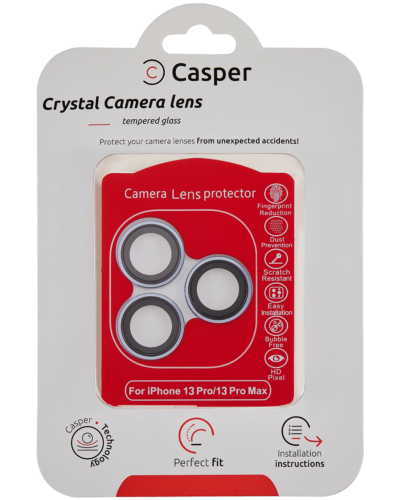 Protection d'objectif Casper pour iPhone 13 Pro / 13 Pro Max (Bleu) (Transparent) – Image 2