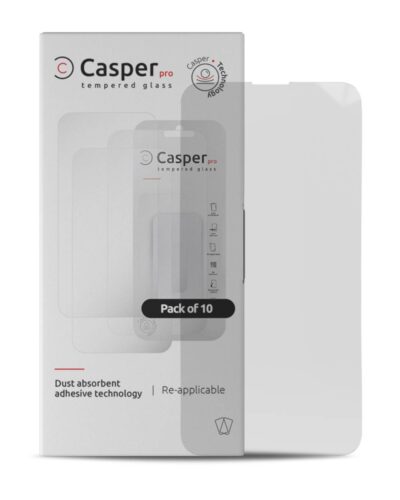 Casper Pro Tempered Glass For iPhone 15 Pro Max (10 Pack) (Clear)