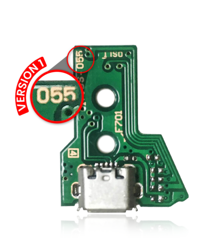 Micro USB Charging Port Board With 12-Pin Flex Cable for PlayStation 4 Controllers (Version 1: JDS-050 / JDS-055)
