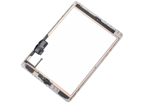 Numériseur pour iPad Air 1 / iPad 5 (2017) (Bouton d'accueil préinstallé pour iPad Air 1) (Adaptateur Pro: XO7) (Noir) – Image 5
