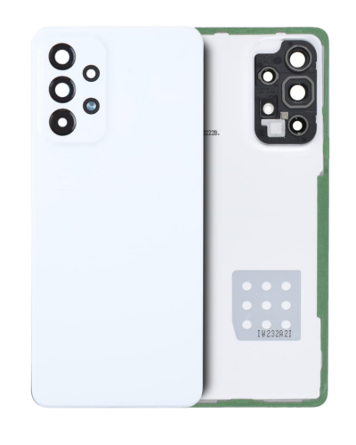 Cache arrière verre avec lentille de caméra pour Samsung Galaxy A53 5G (A536 / 2022) (Service Pack) (blanc)