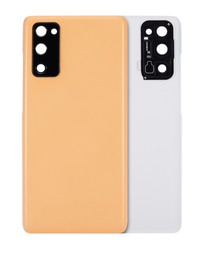Cache arrière verre avec lentille de caméra pour Samsung Galaxy S20 FE 5G (compatible qualité supérieure) (Cloud Orange)