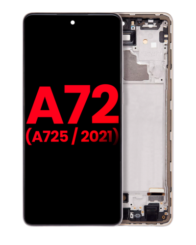 OLED Assembly With Frame For Samsung Galaxy A72 (A725 / 2021) (Aftermarket Plus) (Awesome White) – Image 11