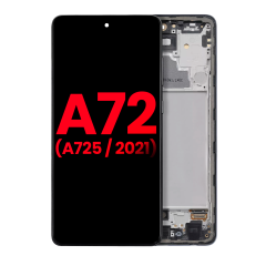 Bloc écran OLED avec cadre pour Samsung Galaxy A72 (A725 / 2021) (compatible qualité supérieure) (Awesome Black)