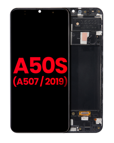 Bloc écran OLED avec cadre pour Samsung Galaxy A50s (A507 / 2019) (compatible qualité supérieure) (toutes couleurs)