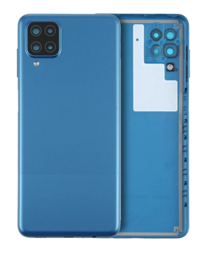 Cache arrière verre avec lentille de caméra pour Samsung Galaxy A12 (A125 / 2020) (Service Pack) (bleu)