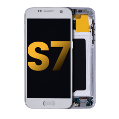 Bloc écran OLED avec cadre pour Samsung Galaxy S7 (reconditionné) (All US Models) (Silver Titanium)